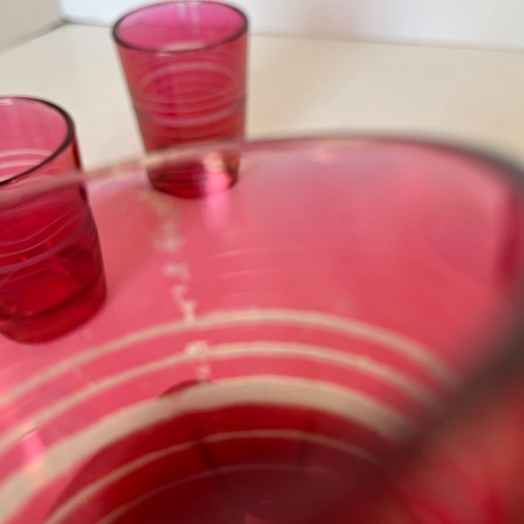 Vintage Federal Glass Cranberry Red Juice Glasses - Picture 9 of 13
